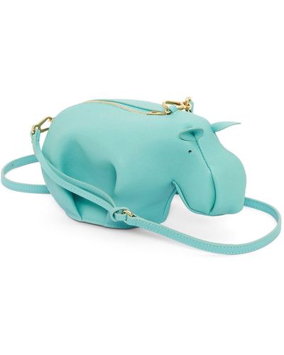 Loewe-Paulas Ibiza Hippo Bag In Classic Calfskin - Blue