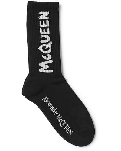 Alexander McQueen Men`s Graffiti Socks - Black
