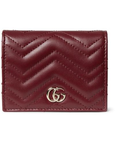 Gucci gg Marmont Card Case Wallet - Red