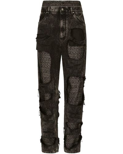 Dolce & Gabbana Jeans gamba dritta con interno twill di seta - Nero