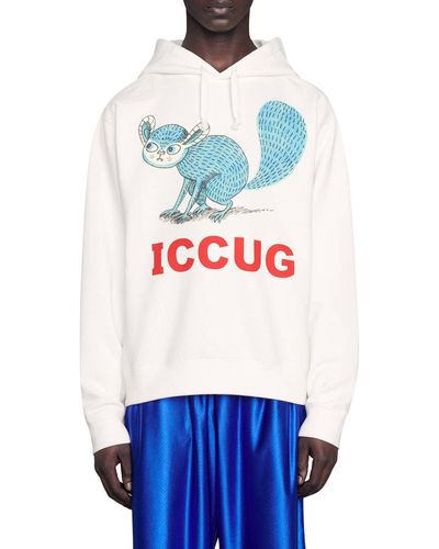 Gucci Iccug Animal Print Sweatshirt By Freya Hartas - White