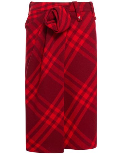 Burberry Midi Skirts - Red