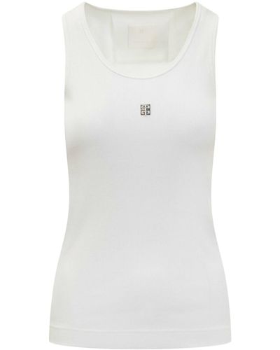 Givenchy Top con placca logo - Bianco