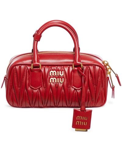 Miu Miu Arcadie Bag In Quilted Nappa - Red