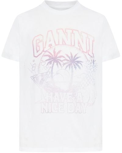 Ganni Jersey T-shirt - White
