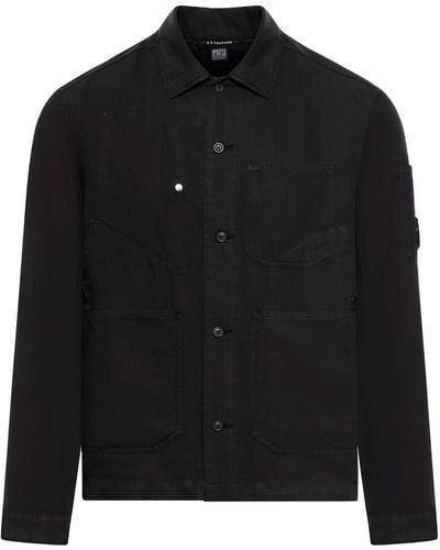 C.P. Company Cotton Overshirt - Black