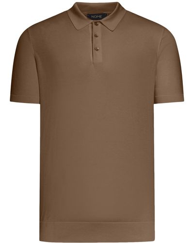 Nome Short-sleeved Polo Shirt - Brown
