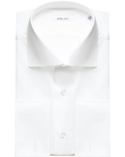 Fray Cotton Shirt With Twin Cuffs - White