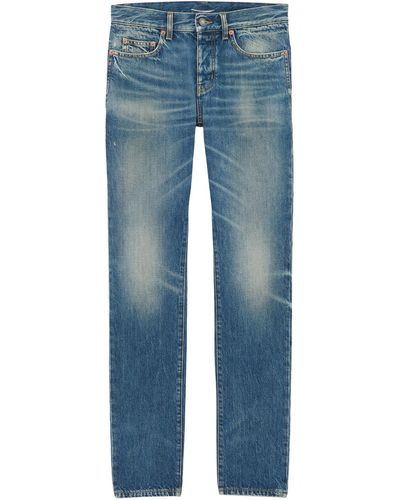 Saint Laurent Jeans slim fit in denim deauville - Blu