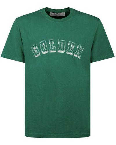 Golden Goose T-shirt con stampa logo in - Verde
