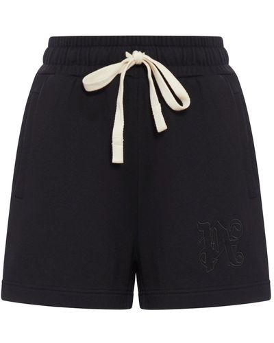 Palm Angels Shorts in tuta con logo - Nero