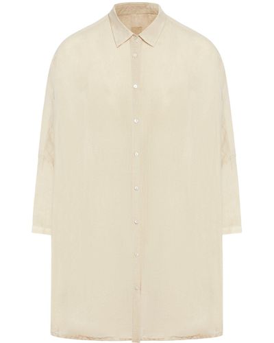 120% Lino Oversized Linen Shirt - Natural