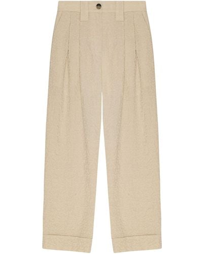 Ganni High Waisted Trousers - Natural