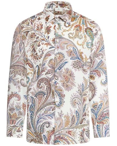 Etro Camicia in cotone con motivo paisley - Bianco