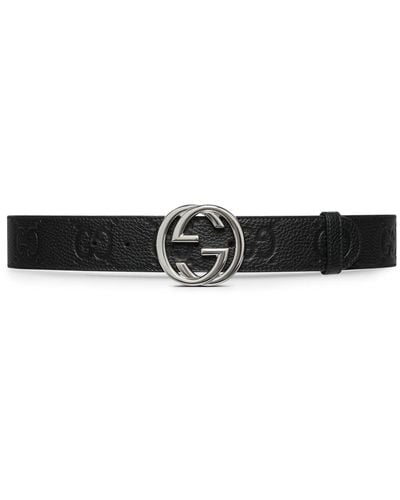 Gucci Wide Belt With Interlocking G Buckle - White