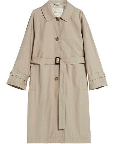 Max Mara The Cube Single-breasted Trench Coat In Water-repellent Twill - Natural