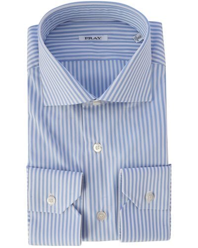 Fray Striped Shirt - Blue