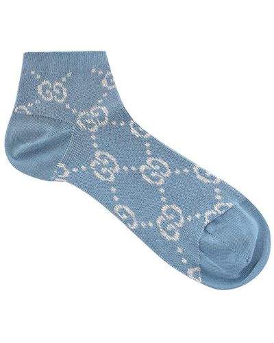 Gucci Metallic GG Supreme Socks - Blue