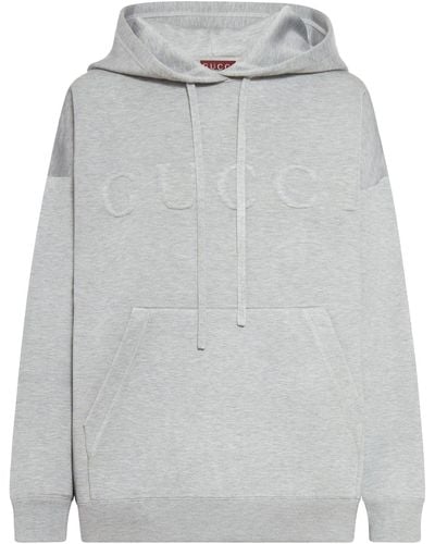 Gucci Extra Fine Knit Sweater With Hood - Gray