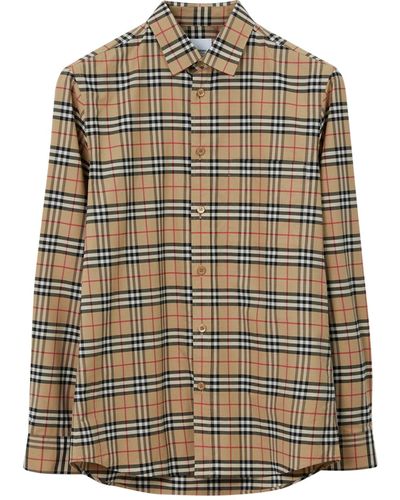 Burberry Check Motif Cotton Shirt - Multicolor