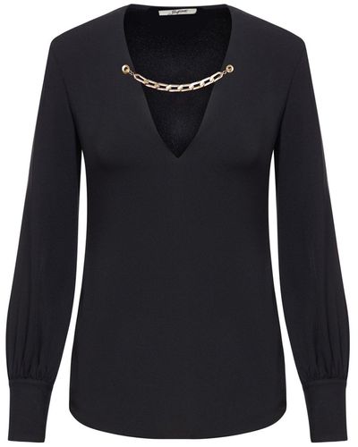 The Seafarer Blouse With Application - Black