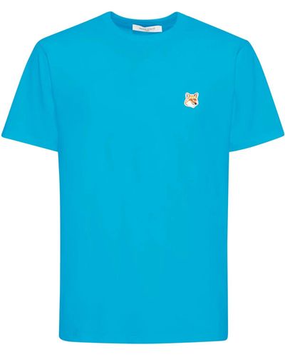 Maison Kitsuné T-shirt fox head patch - Blu