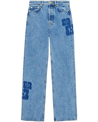 Ganni Jeans Izey con design patchwork - Blu