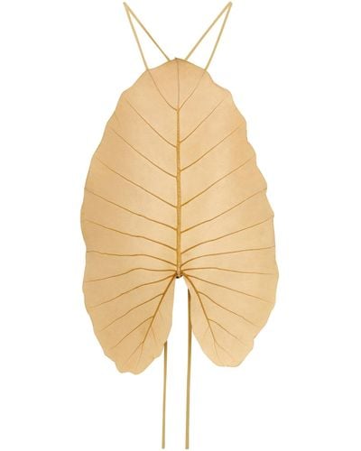 Loewe-Paulas Ibiza Leaf Leather Top - Natural