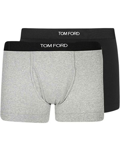 Tom Ford Boxer con dettaglio logo - Grigio
