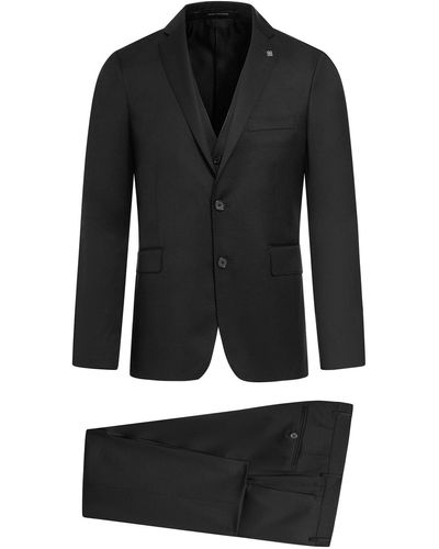 Peak-Lapel 2-Button One Chest Pocket Fashion GraySuit Vest