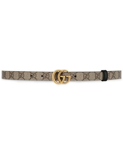 Gucci gg Marmont Reversible Thin Belt - White