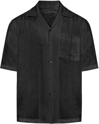 120% Lino Short-sleeved Shirt - Black