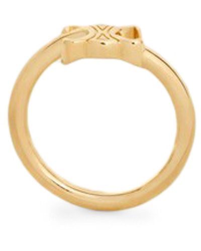 Celine Triomphe Asymmetric Ring In Gold Brass Gold Finish - Metallic