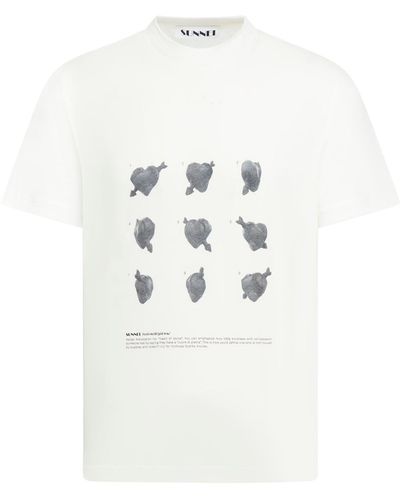 Sunnei T-shirt con stampa cuori di pietra - Bianco