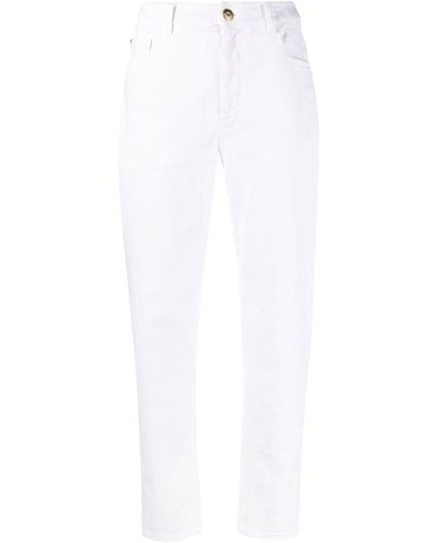 Brunello Cucinelli High-waisted Tapered Jeans - White