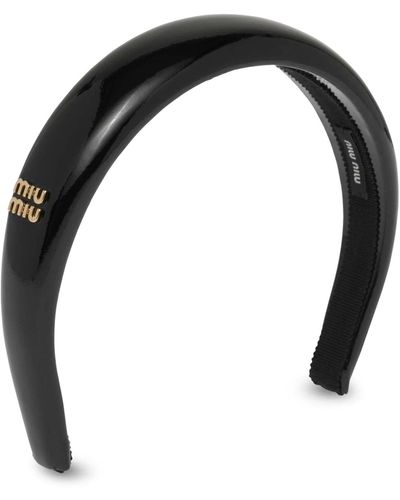 Miu Miu Patent Leather Headband - Black