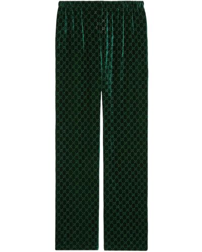 Gucci Velvet Gg Pants - Green