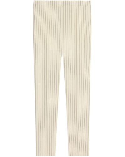 Celine Classic Striped Wool Trousers - Natural
