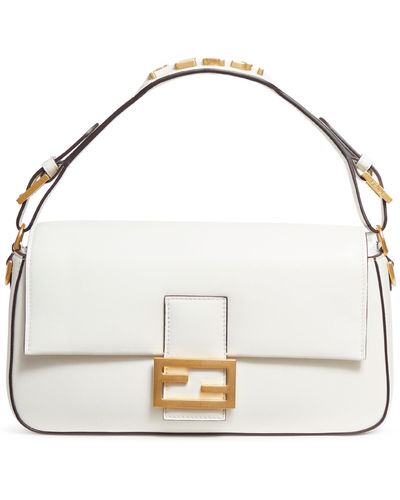 Fendi Borsa baguette in nappa - Bianco