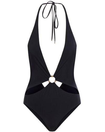 Celine Swimsuit With Cut Out Inserts - Blue