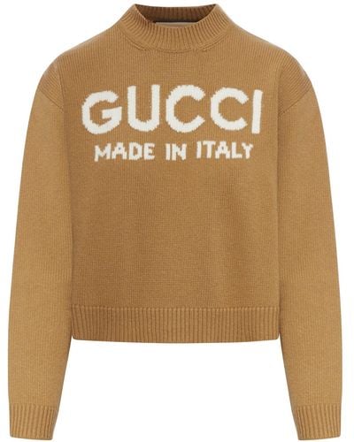 Gucci Wool Jumper With Intarsia - Metallic