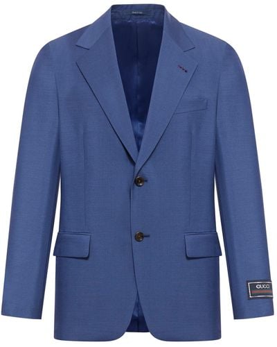 Gucci Elegant Jacket In Mohair Wool With Label - Blue