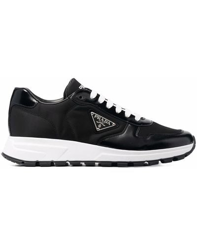 Prada Prax 1 Trainers In Re-nylon And Brushed Leather - Black
