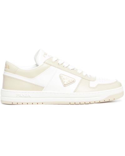 Prada Downtown Trainers In Patent Leather - White