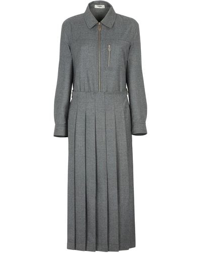 Fendi Grey Wool Jumpsuit