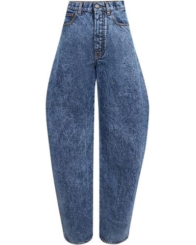 Alaïa Rounded Jeans In Snow Denim - Blue