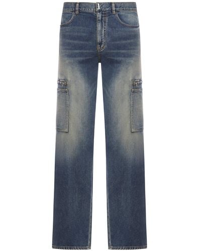 Givenchy Distressed Zip Pocket Jeans - Blue