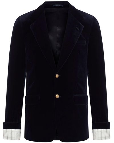 Gucci Elegant Jacket In Stretch Cotton Velvet - Blue