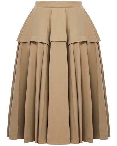 Bottega Veneta Compact Cotton Skirt - Natural
