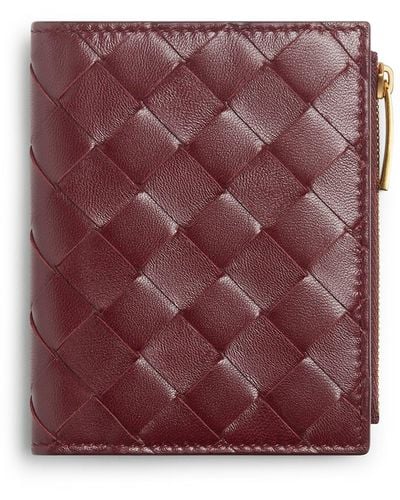 Bottega Veneta Small Bi-fold Woven Wallet - Purple